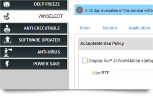 Faronics WINSelect: Control Windows applications